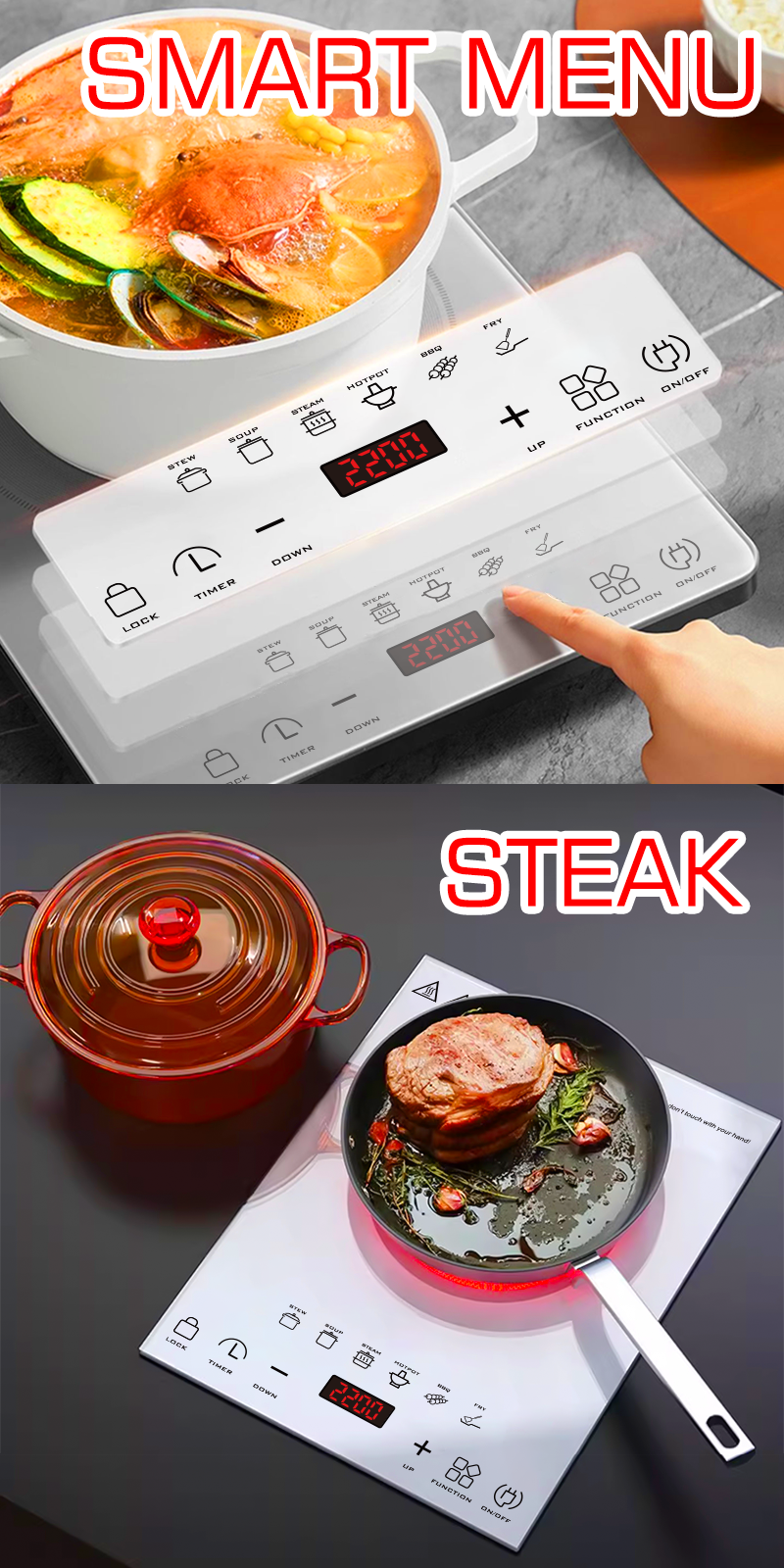 LAhome Electric Smart Ceramic Stove Upgrade Energy Saving Infrared ...