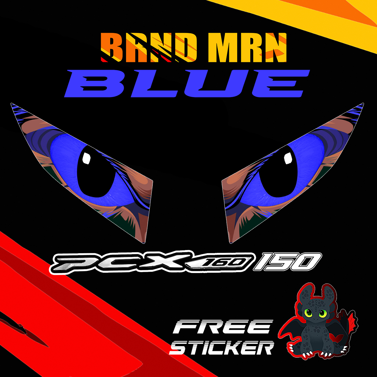 HONDA PCX 160-150 HONDA HEADLIGHT TOOTHLESS EYE DECAL STICKER TINT ...