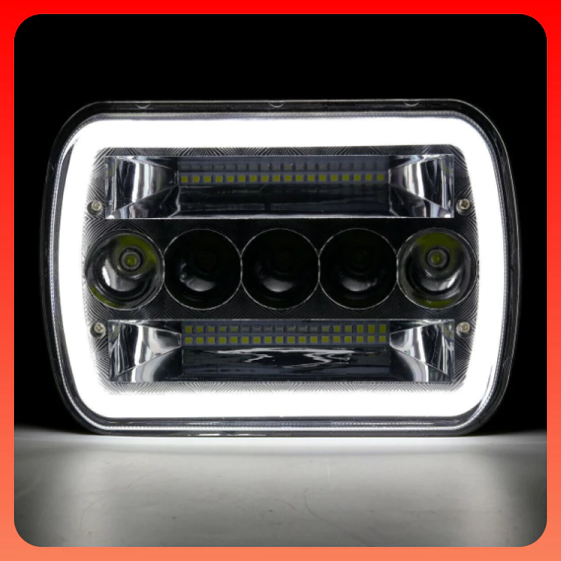 Wrangler 23.3cm Square Light 5X7 LED Engineering Off-Road Modified ...