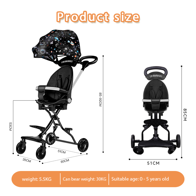 FLYBB Stroller For Baby Foldable Stroller For Toddler Lightweight Stroller  Reversible Two Way 0-5 Y