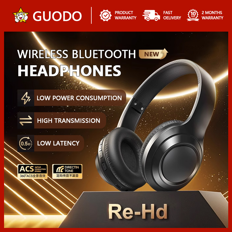 GUODO Wireless Headphones HIFI Foldable Over-Ear Headset, 8 Hours Play ...