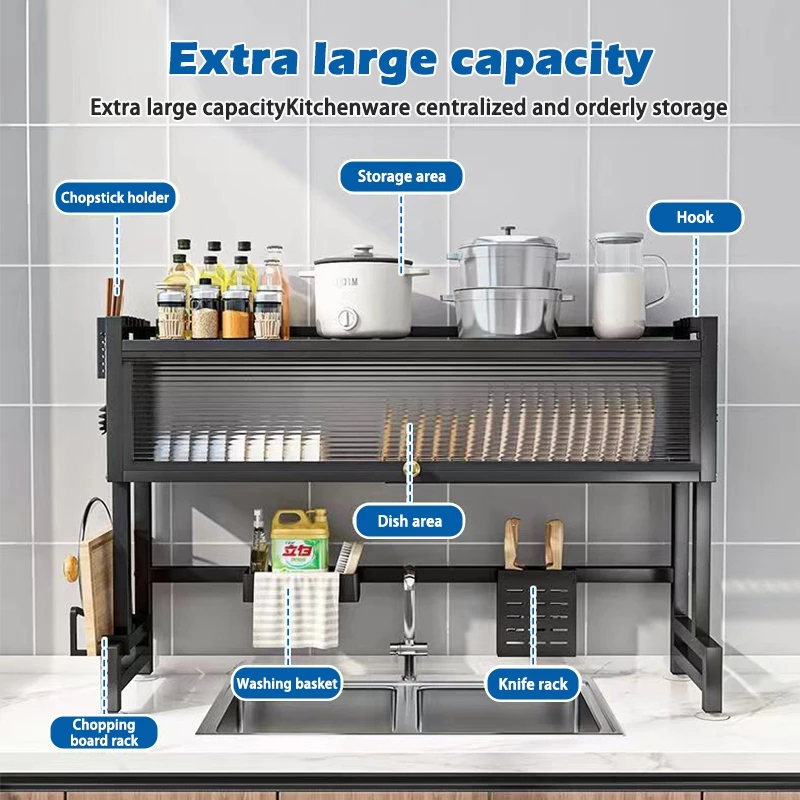 3/4/5 Layers Kitchen Rack Dustproof Storage Cabinet Carbon Steel Multi ...