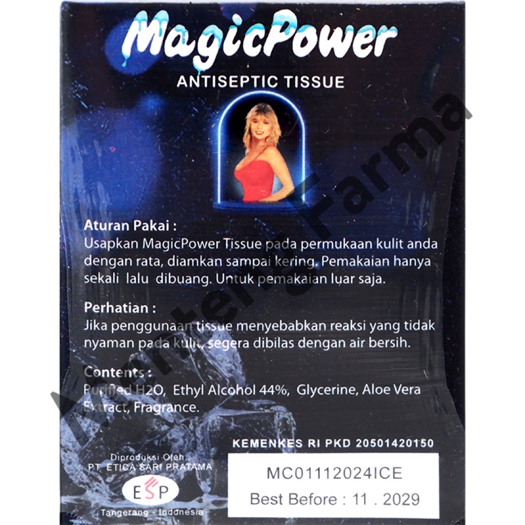 Magic Power Tissue 6 sachets in a Box Made in Indonesia Super Magic ...