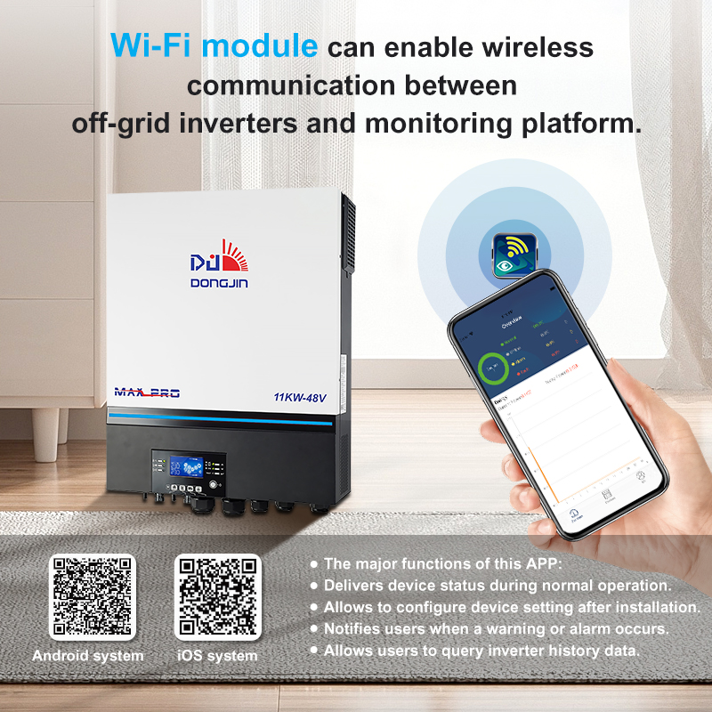 DongJin Power Hybrid Solar Inverter 11000W 48V 11KW Pure Sine Wave ...