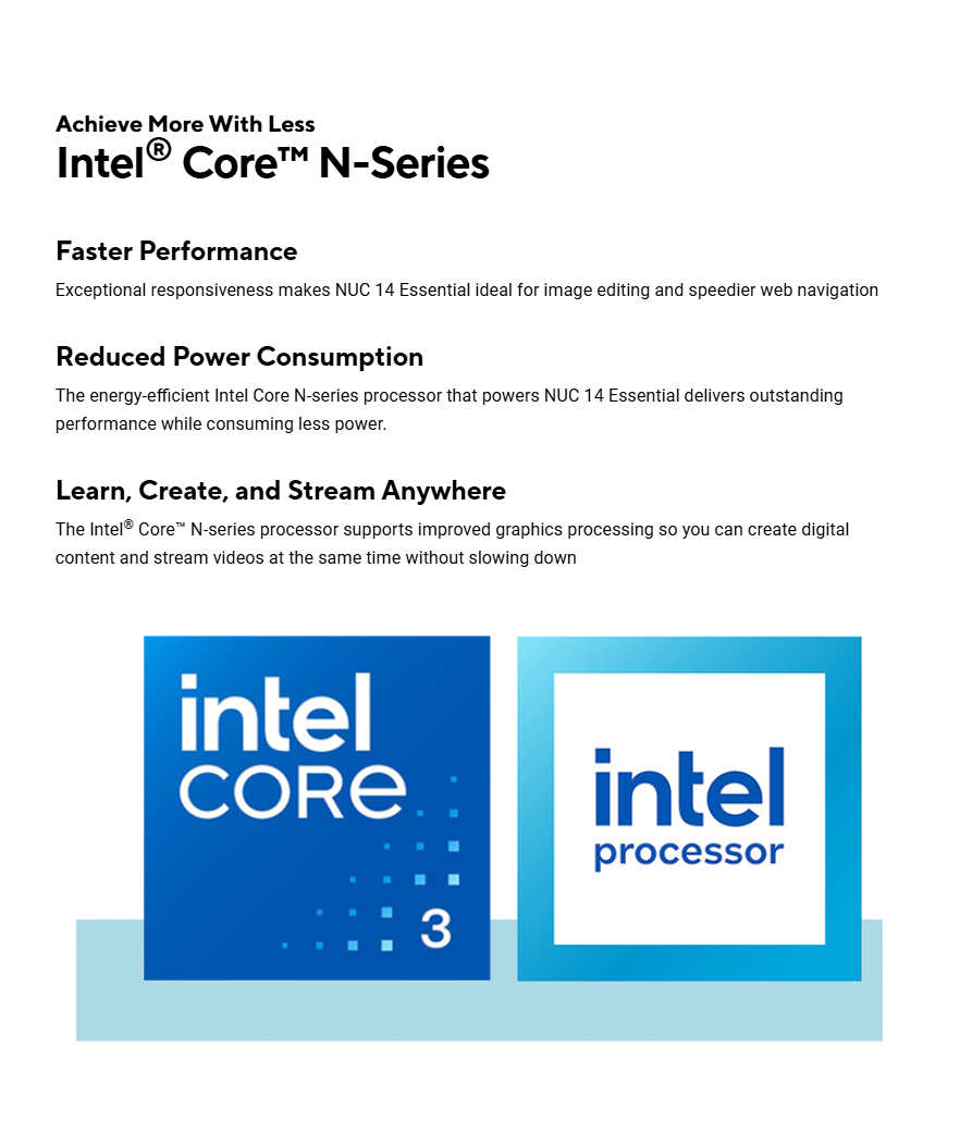 ASUS NUC 14 Essential Intel Processor N150 Graphics Mini PC ...
