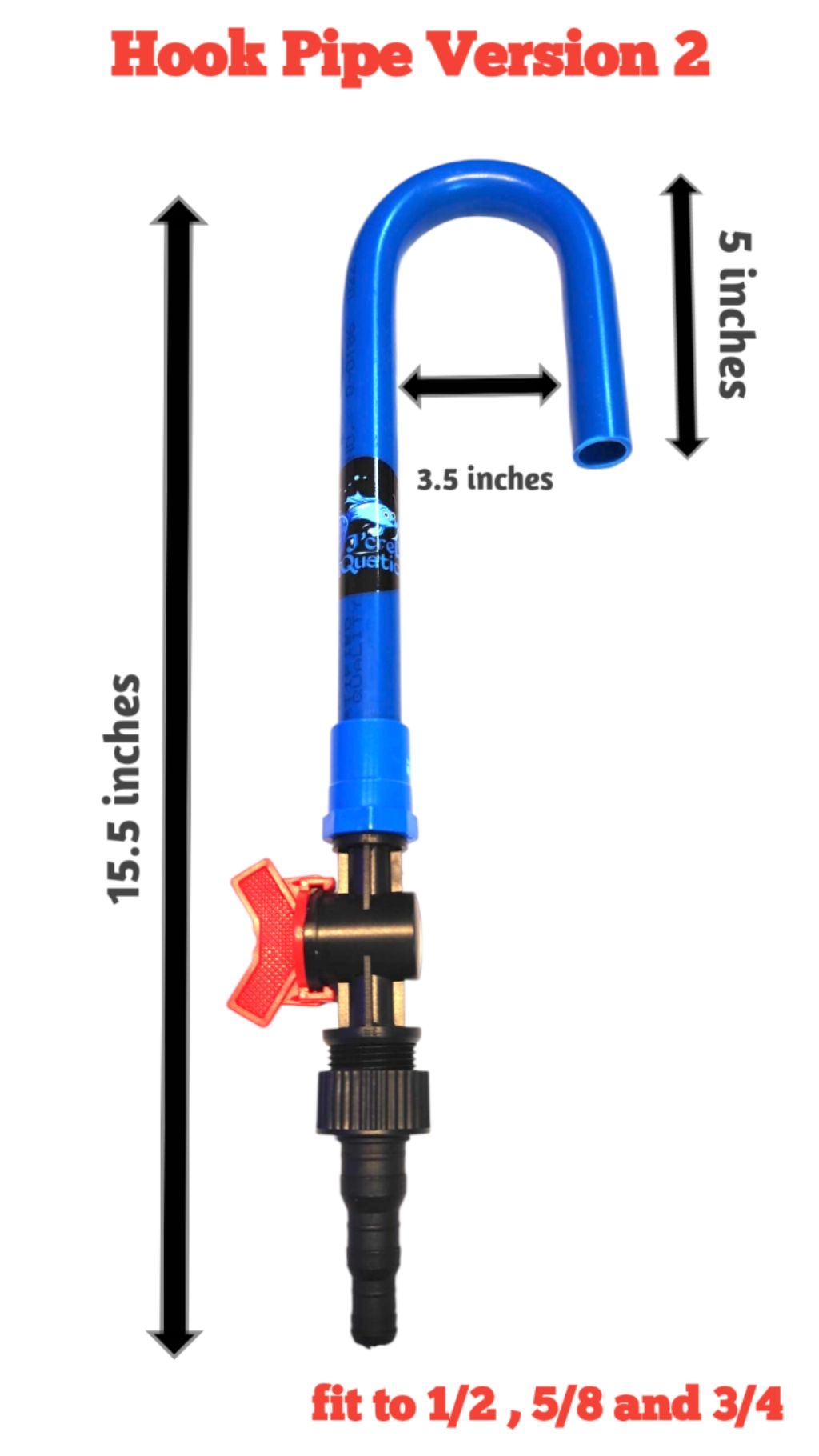 HOOK PIPE FOR REFILL WATER CHANGE JCRED AQUATICS DIY for 1/2 5/8 3/4 ...