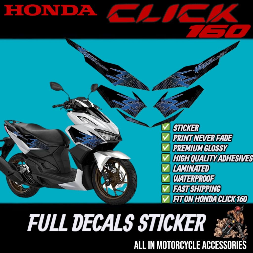 Honda Click 160 Full Decals Sticker Accessories HAYABUSA DESIGN / Click ...