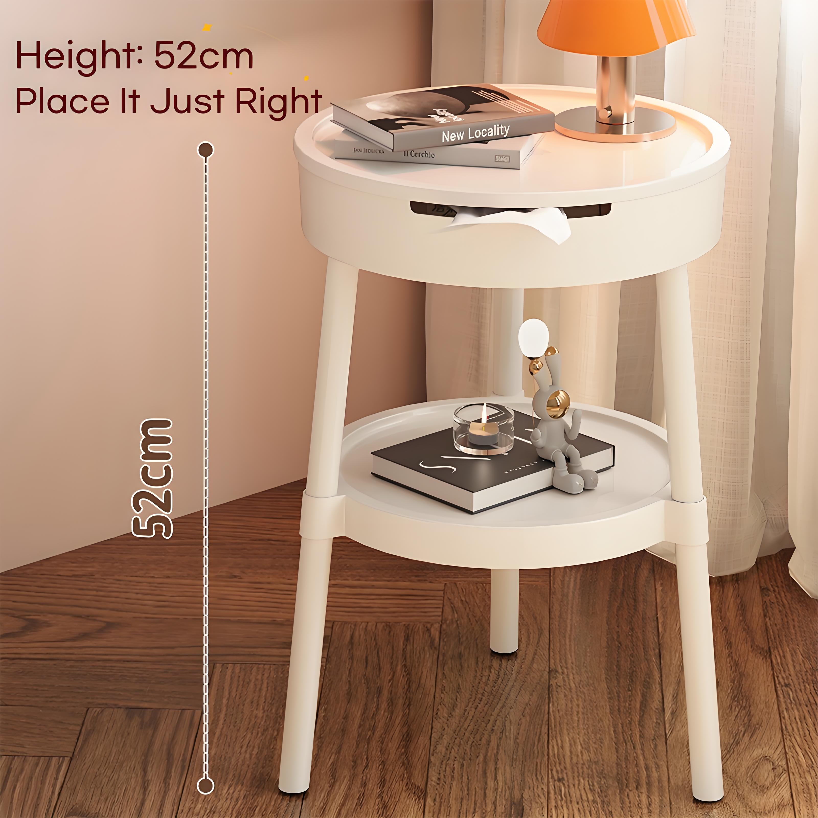 Bedside Table Tea Table Storage Simple Double Layer Sofa Side Table ...
