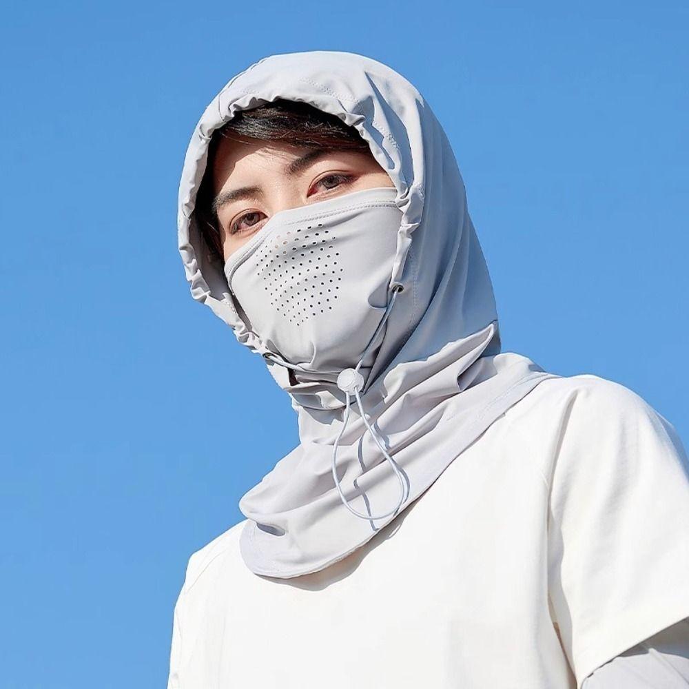 Unisex Ice Silk Sunscreen Cap Full Face UV Resistant Outdoor Sun ...