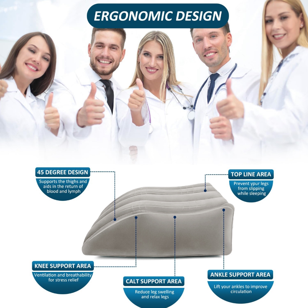 Inflatable Leg Elevation Pillow Foot Support Cushion Portable Wedge ...