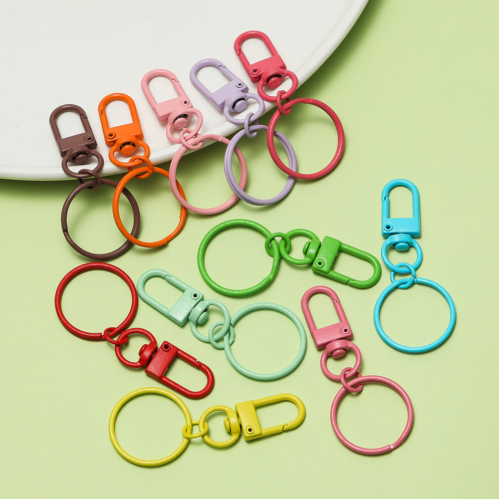 Manilago 5pcs Keychain Lobster Buckle With Snap Ring Flat Ring Painted ...