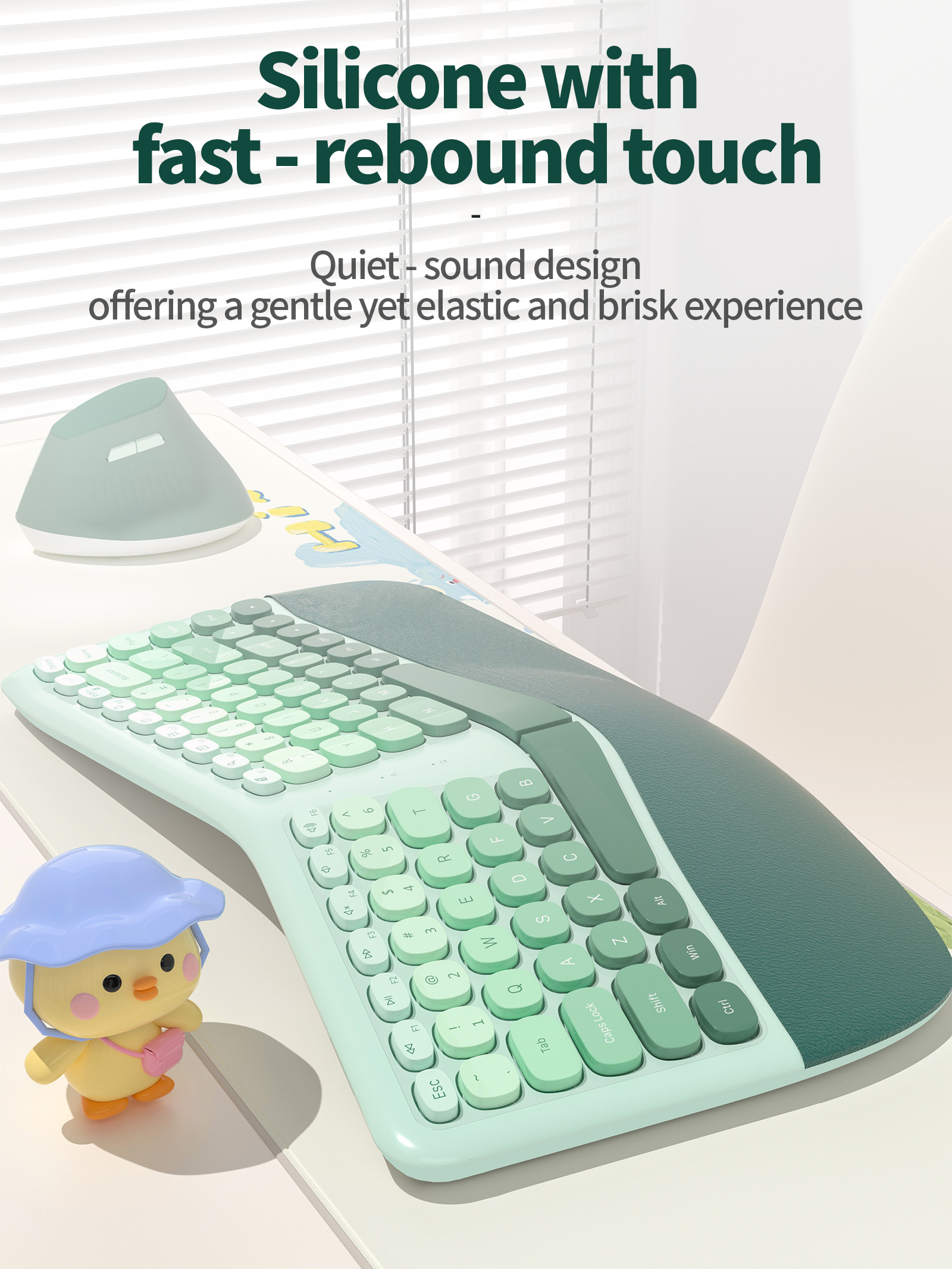 MOFii BOMI Ergonomic Personalized USB Wireless Keyboard and Mouse Set ...