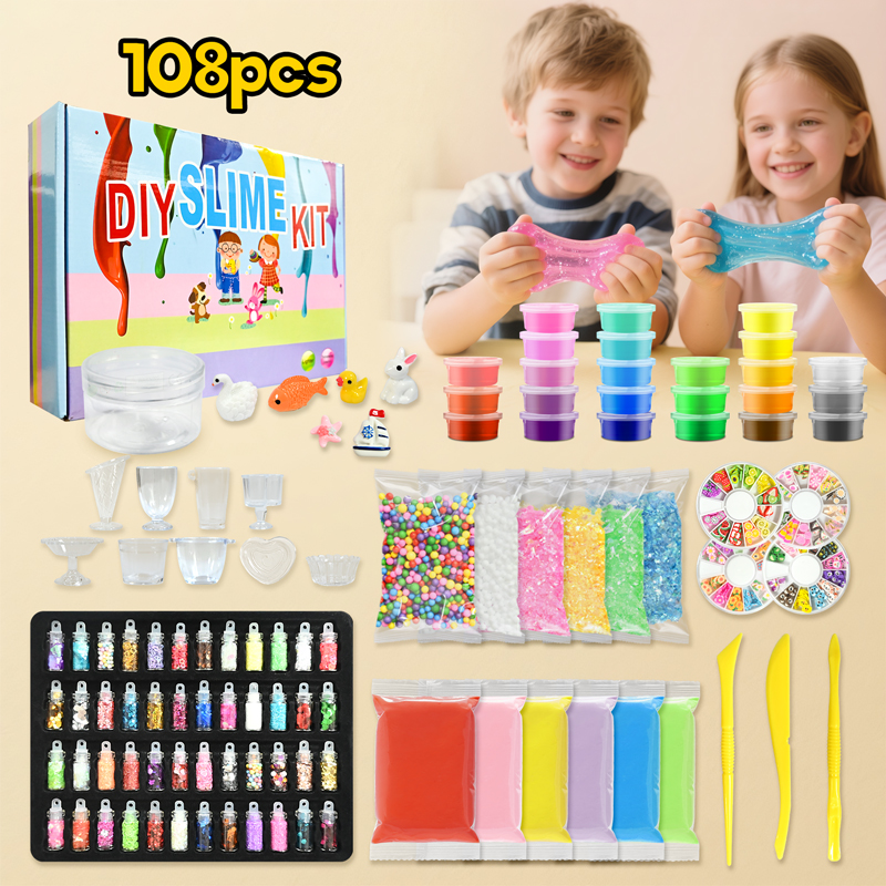 24 Color DIY Slime Kit Cotton Slime Clay for Kids DIY Craft Clay Cotton ...