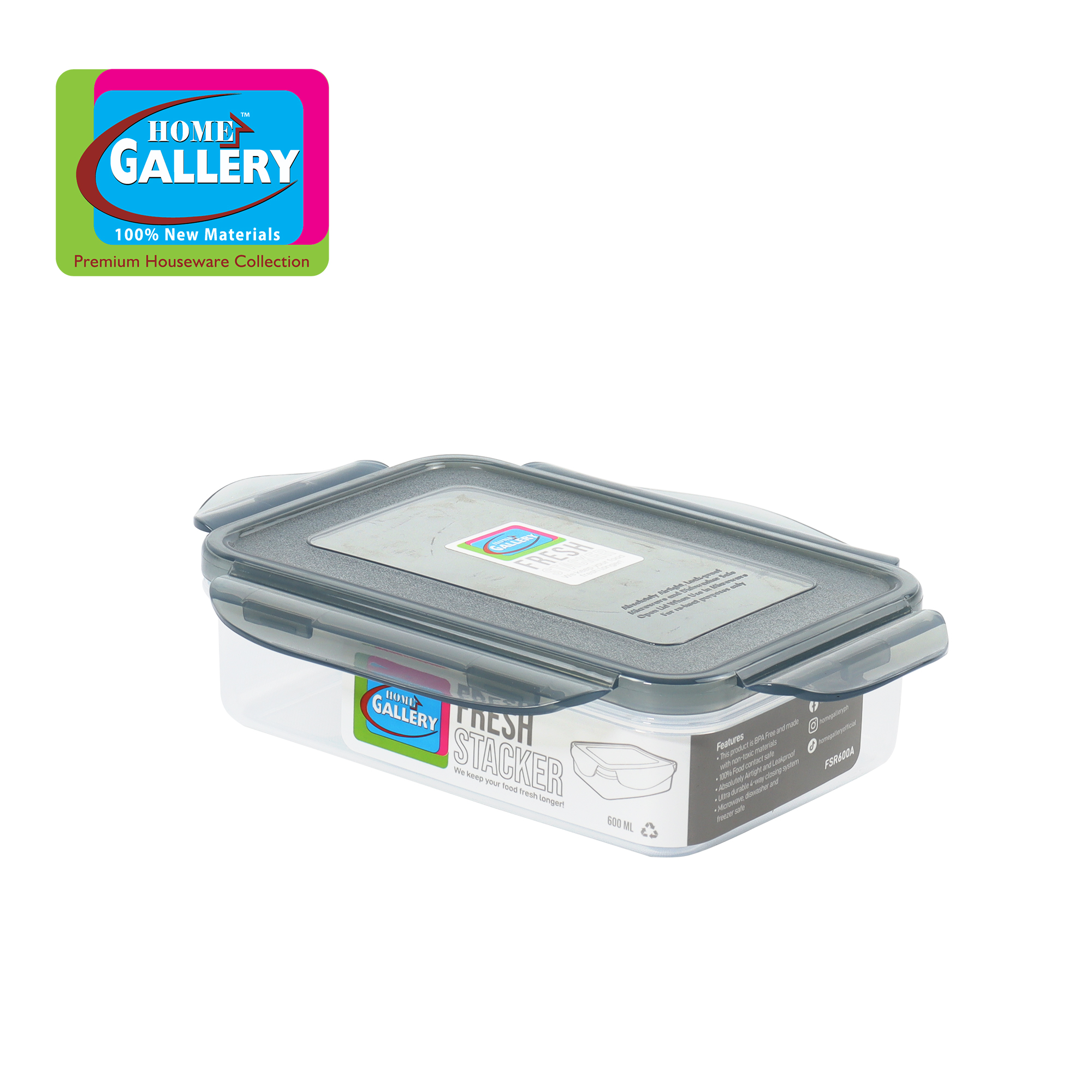 Home Gallery Fresh Stacker Rectangular Food Keeper 600ml BPAFree ...