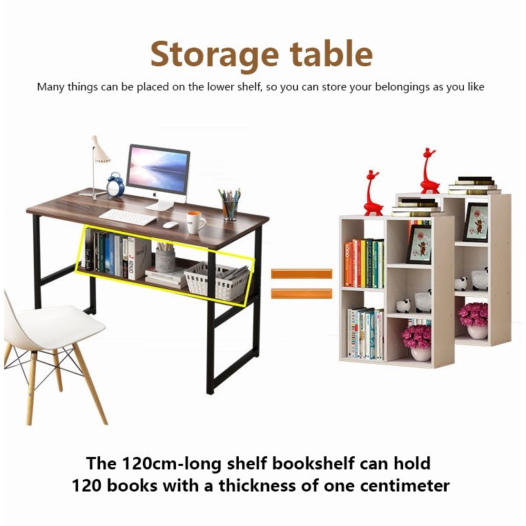 Home Office Table Computer Desk Study Table Writing Desk With Bookshelf ...