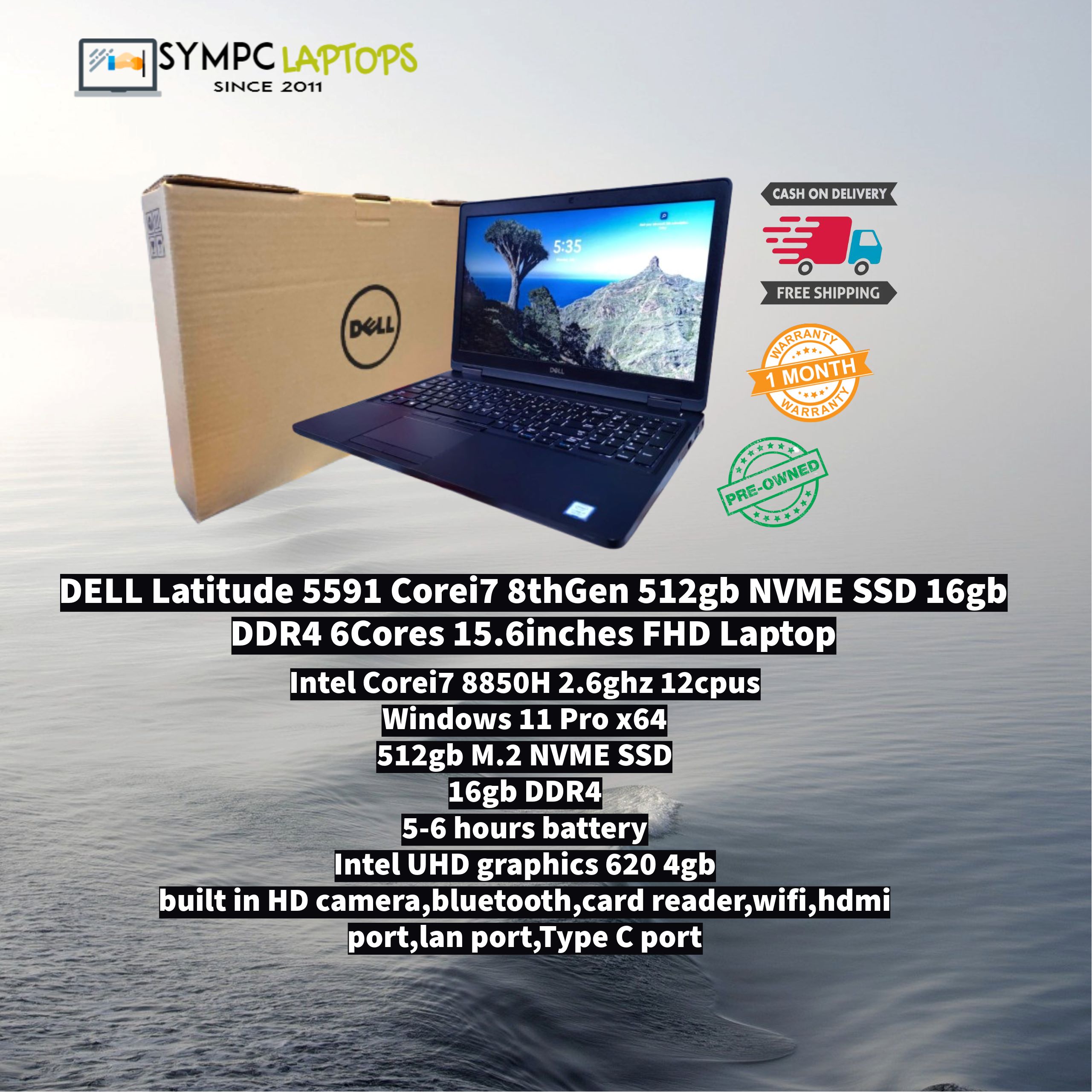 DELL Latitude 5591 Corei7 8thGen 512gb NVME SSD 16gb DDR4 6Cores 15 ...