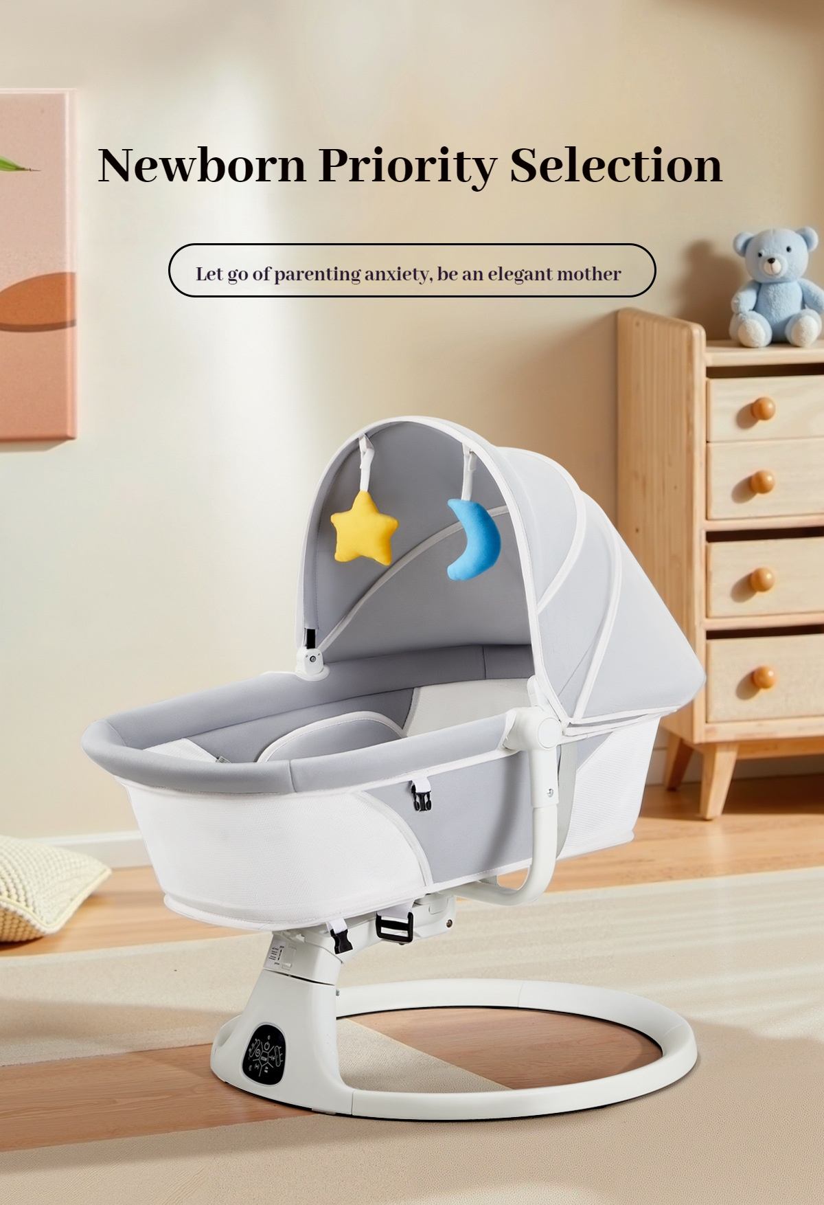 Rocking Chair For Baby Smart Bluetooth Electric Soothing Rocking Bed ...