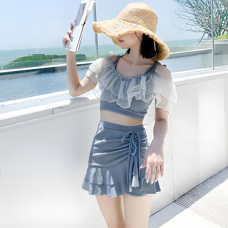 Spring Swimsuit Skirt Style Girl Swimsuit Swimsuit Vacation 2-piece Hot ...