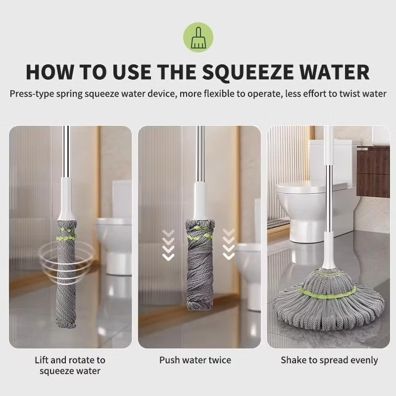 MULTI FUNCTION Twist Microfiber Mop Floor Spin Mop 360 Degree Easy Spin ...