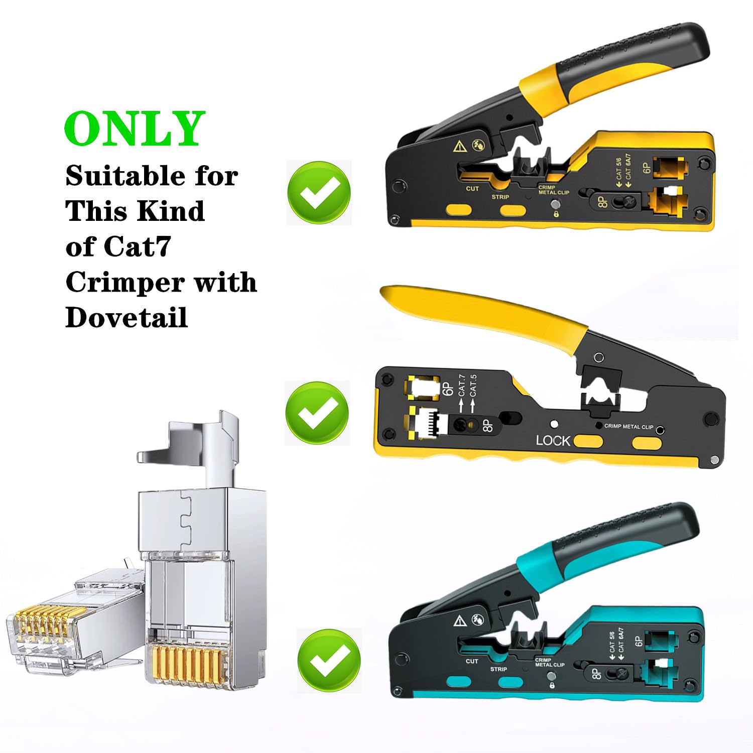 ALLAN CAT7 RJ45 Shielded Pass Through & No Pass Through Connectors Cat7 ...