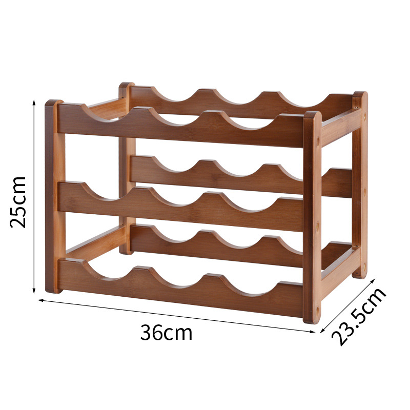 COD Red wine rack solid wood household small desktop red wine rack ...