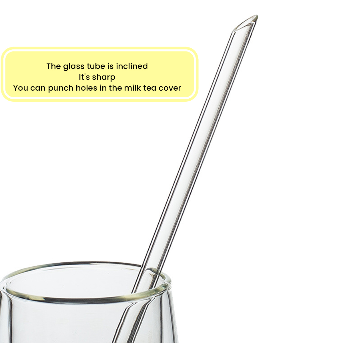 S.L. Clear Glass Straw Resistant Transparent Glass Straw 20cm Length ...