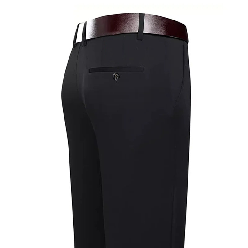 Men's Summer Thin Fashion Business Casual Suit Pants Long Pants Elastic ...