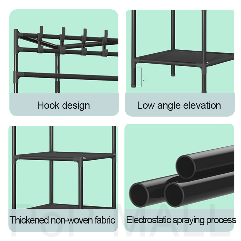 Corner Organize with Shelves Multi-Layer Coat Rack with Drying Hooks ...