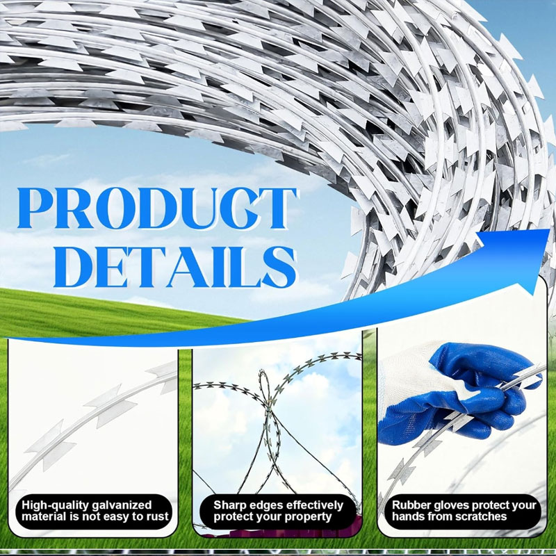 Sharp Razor Wire Fence Razor Barbed Combat Blade WireBTO-22 Electro ...