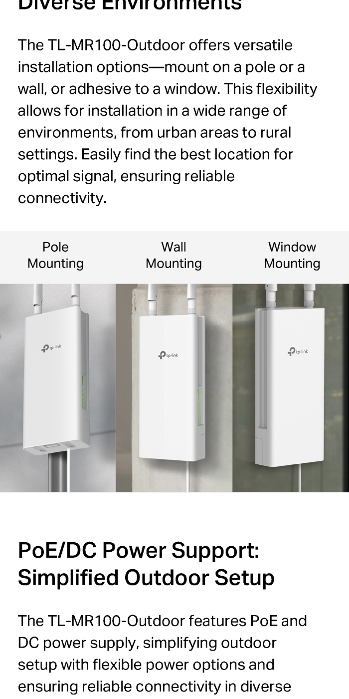 TP-Link TL-MR100-Outdoor 4G 300 Mbps Wi-Fi Outdoor Router | Shopee ...