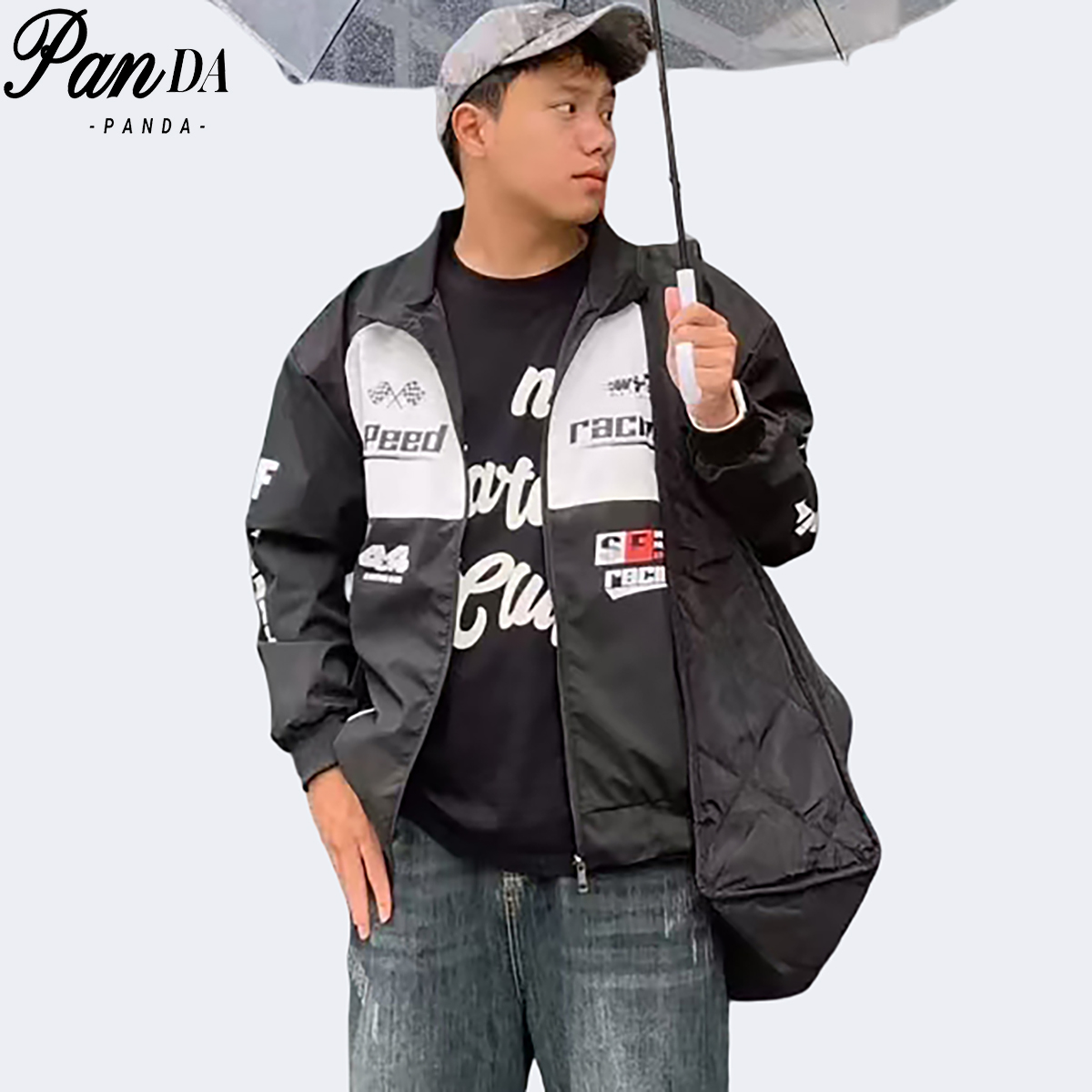 PANDA Riding Motorcycle Jacket Loose Cotton Waterproof Windbreaker ...
