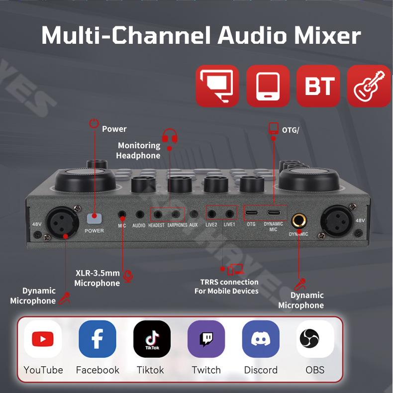 Rayhayes A3 computer mobile phone RGB visual sound card Bluetooth live ...