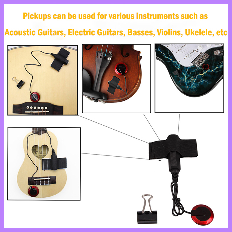 Musiclily Basic Transducer Soft Cable Pickup Piezo Element for Ukulele