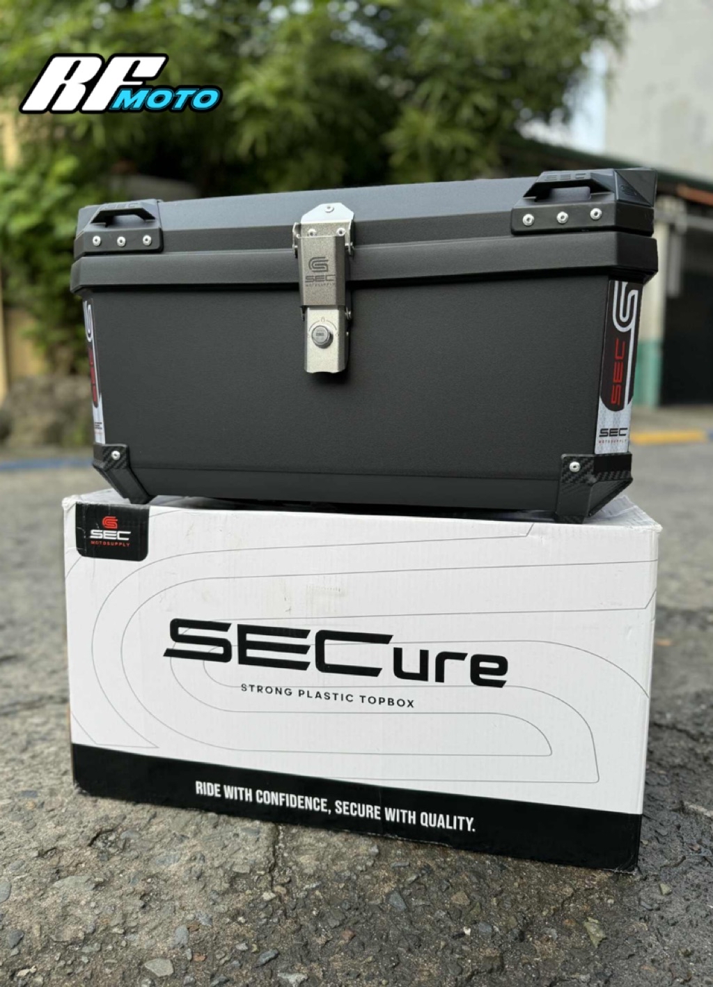 SEC SECURE 65L Hard Plastic Motorcycle Top Box Promo wth Freebies ...