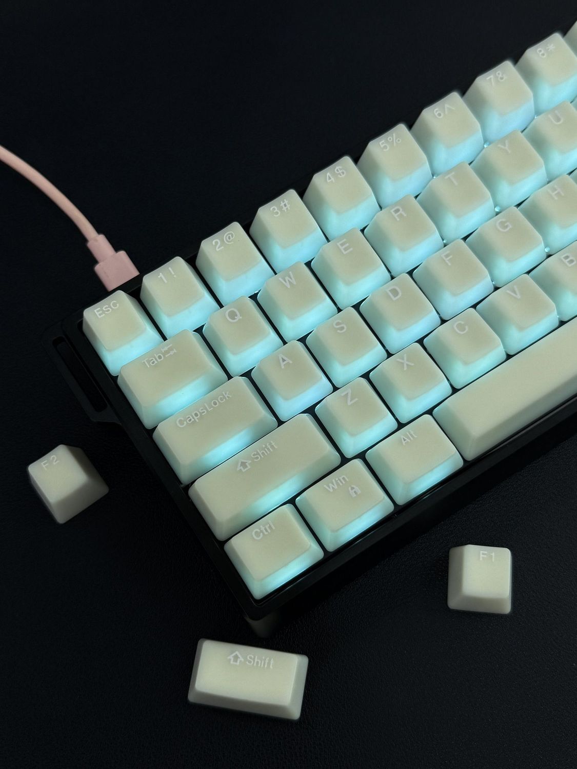 PYGA Klein Blue Keycaps OEM Profile 114 Keys Four-Side Shine-Through ...