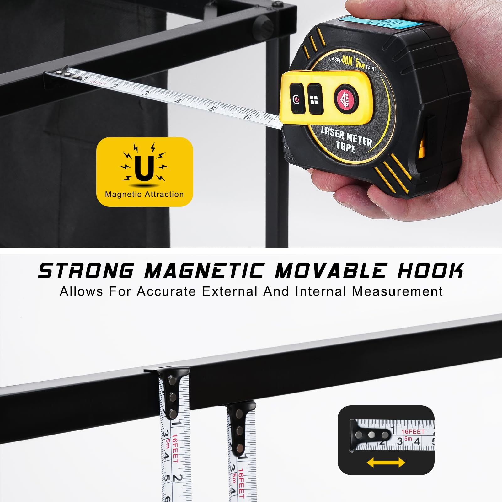 COD Multifunctional Level Ruler Laser Line Measuring Tape Pro Tool ...