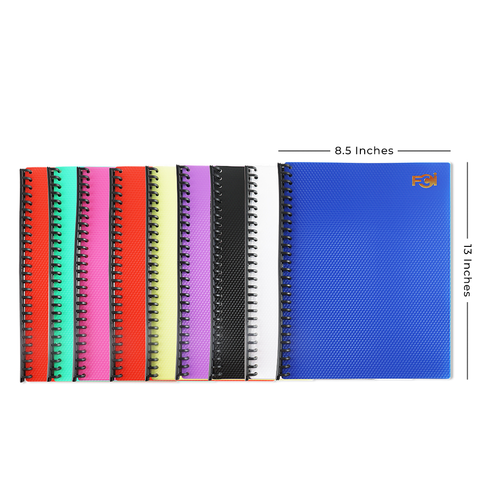 FCI FC Long Clear File Folder with 20 Pockets Ring Binder Book with ...