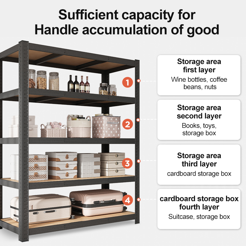 6 Layer Metal Rack Steel Rack Heavy Duty Shelf Boltless Shelves Rack ...