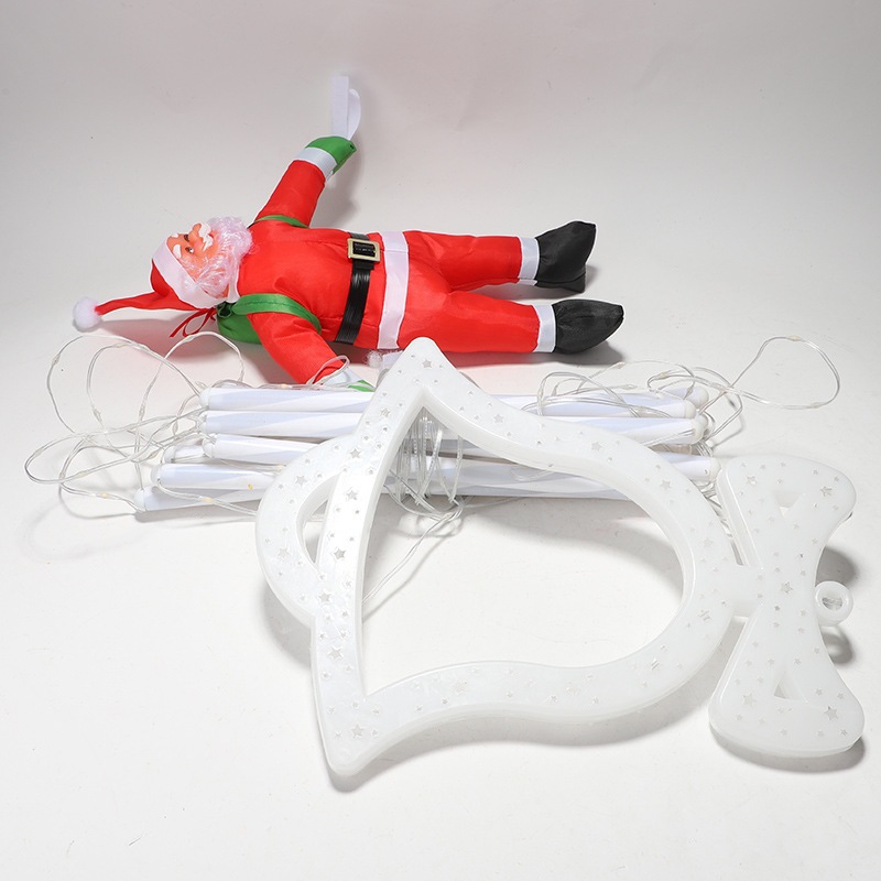 Santa Claus Climbing Ladder String Lights RGB String Lights Outdoor ...