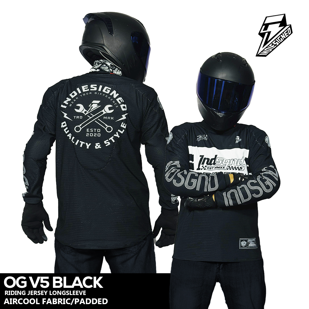 INDESIGNED OG V5 BLACK RIDING JERSEY PADDED | Shopee Philippines