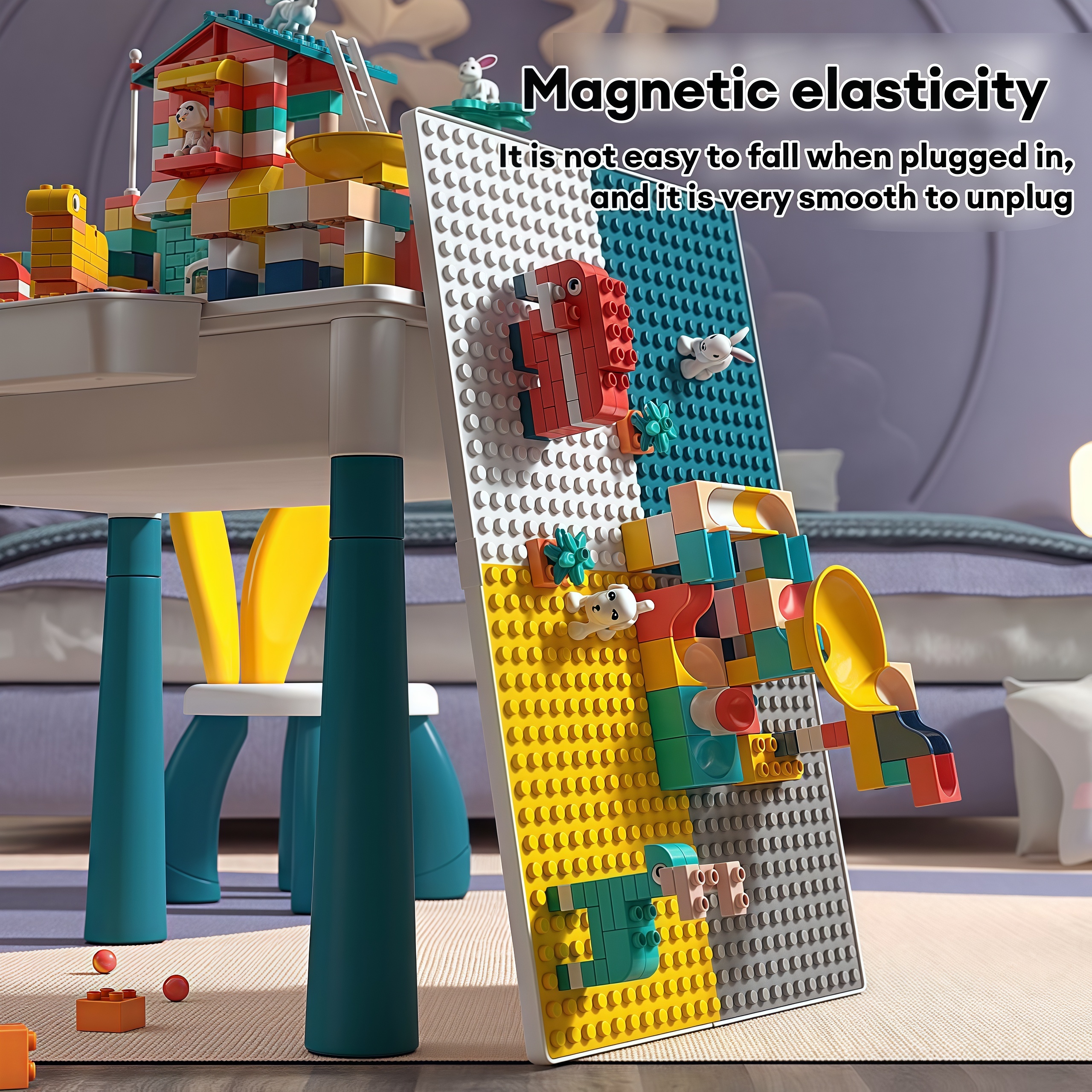 Building Blocks Table and Chair Multifunction Set Study and Play Set ...