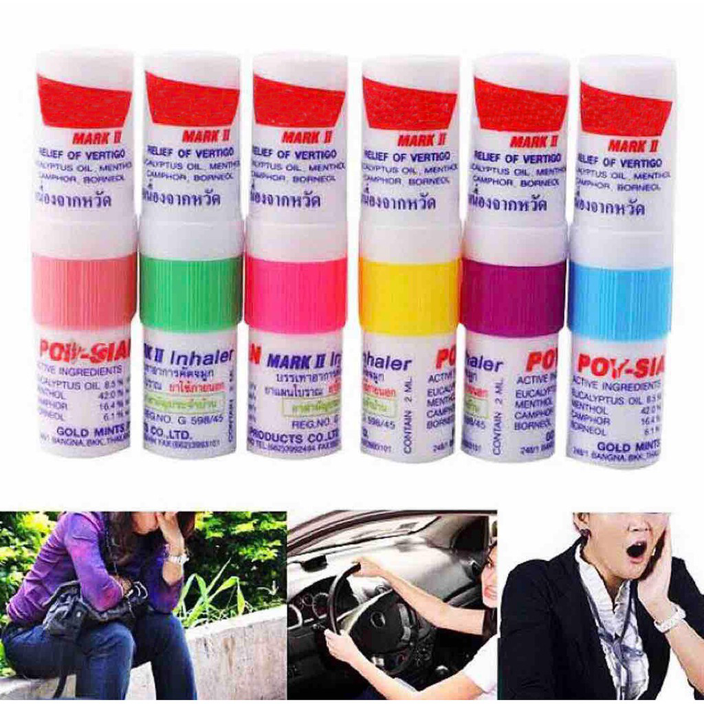 6Pcs/1Pad 100% Original Poy Sian Thailand Inhaler 2 in 1 | Shopee ...