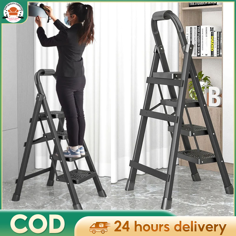Ladder Foldable Home metal Step ladder Folding 3/5/6 Steps Industrial ...