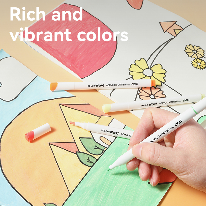 Deli 12/24/36/48 Colors Box-packed Acrylic Marker Pen Set Waterproof ...