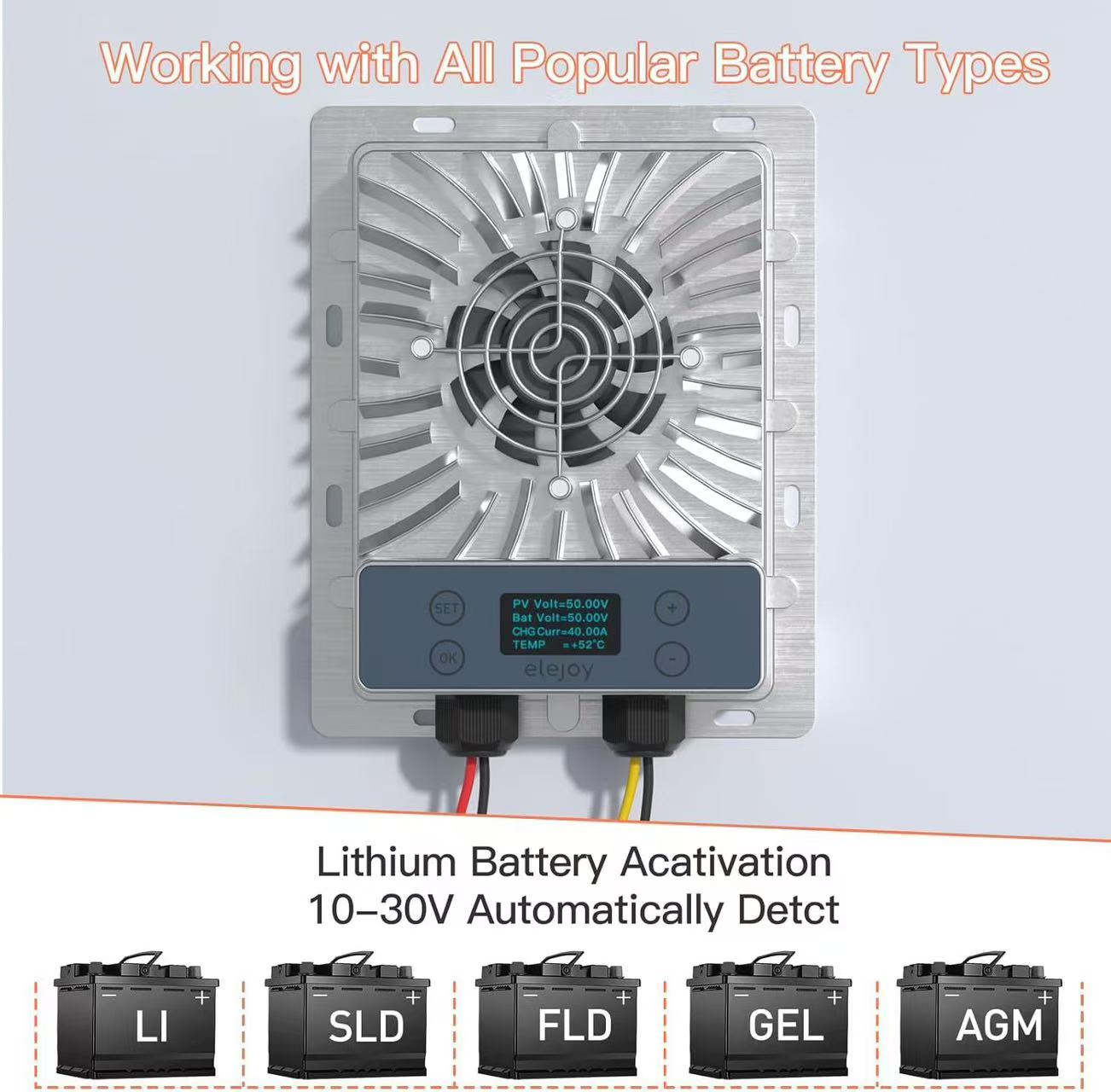 Original 600W MPPT Solar Charge Controller 40A 10-30V Adjustable OLED ...
