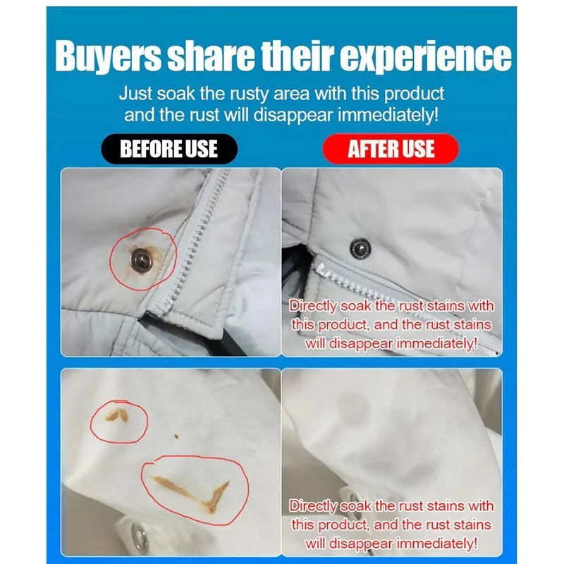Rust Stain Remover Clothes Cleaner Drop Clothing Cleansing Rust Remover ...
