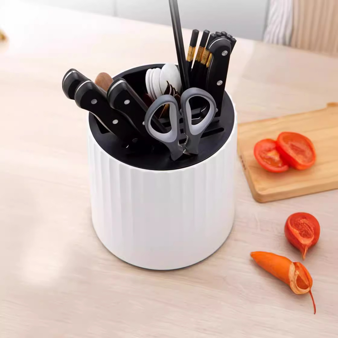 Kitchen 360° Rotating Knife Holder Multifunctional Household Chopsticks ...