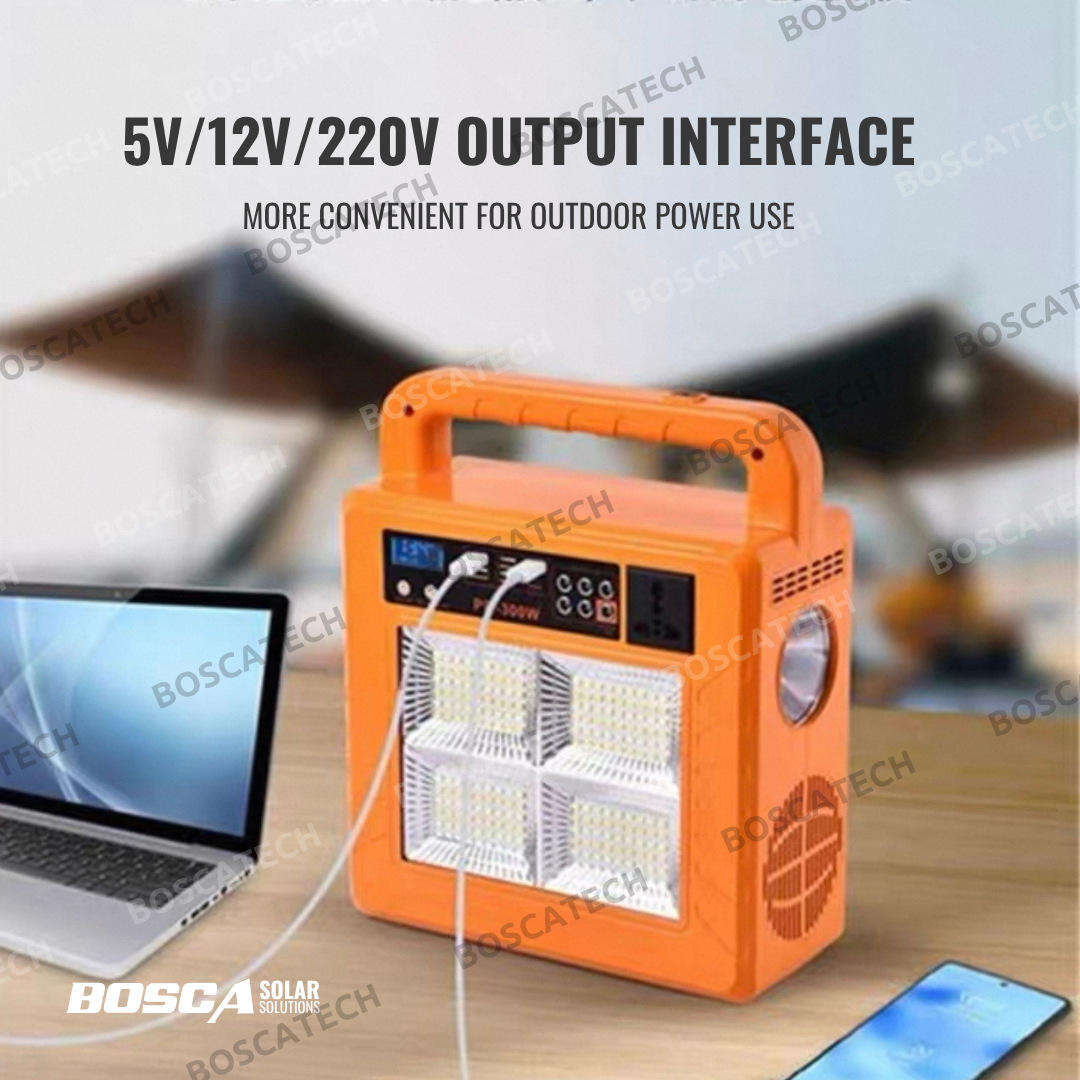 BOSCA 300W Portable Solar Power Station Multi-Output Power Bank with ...