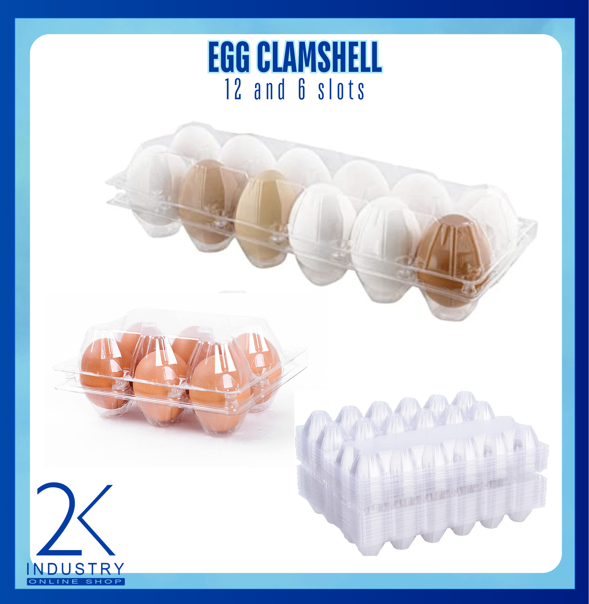Transparent Egg Clamshell Container – 6s & 12s Capacity | Shopee ...