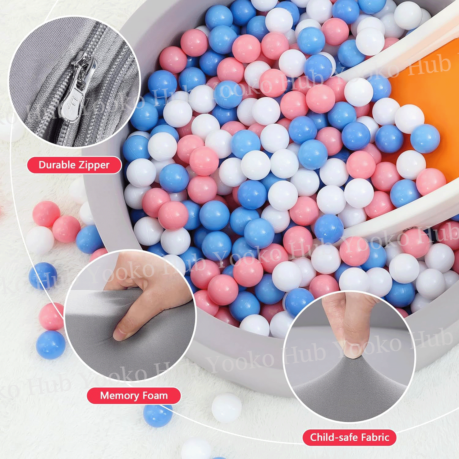 Ball Pit for Toddlers,Baby Playpen,Baby Foam Soft Round Ball Pits for ...
